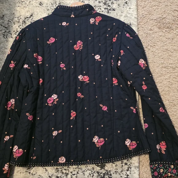 Persaman Floral Quilted Jacket Cotton Cottage Core Preppy Wrstern Chic Womens S - Picture 7 of 7